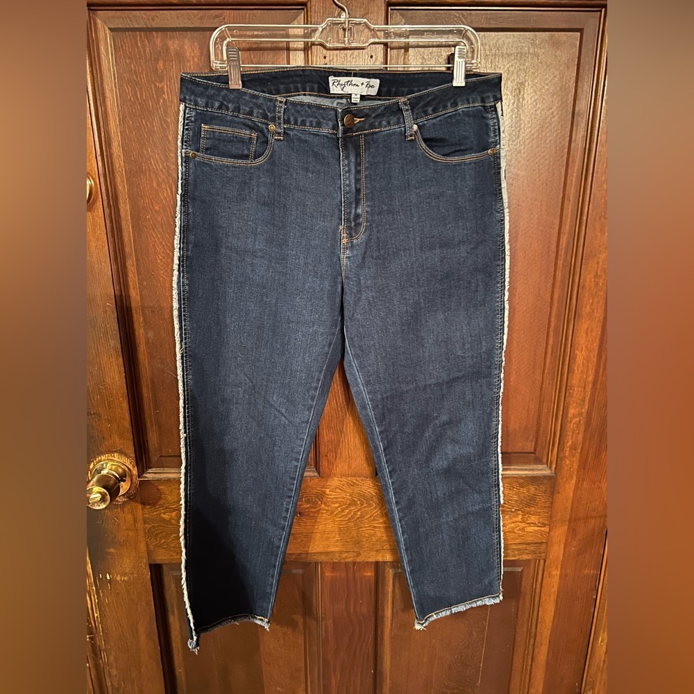 Above the ankle jeans by Rhythm and Rose. Size 14. Straight leg